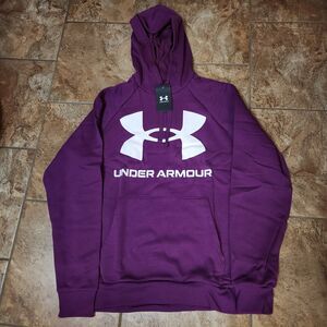 Under Armour Men’s Medium Purple Hoodie Cotton‑Blend Pullover